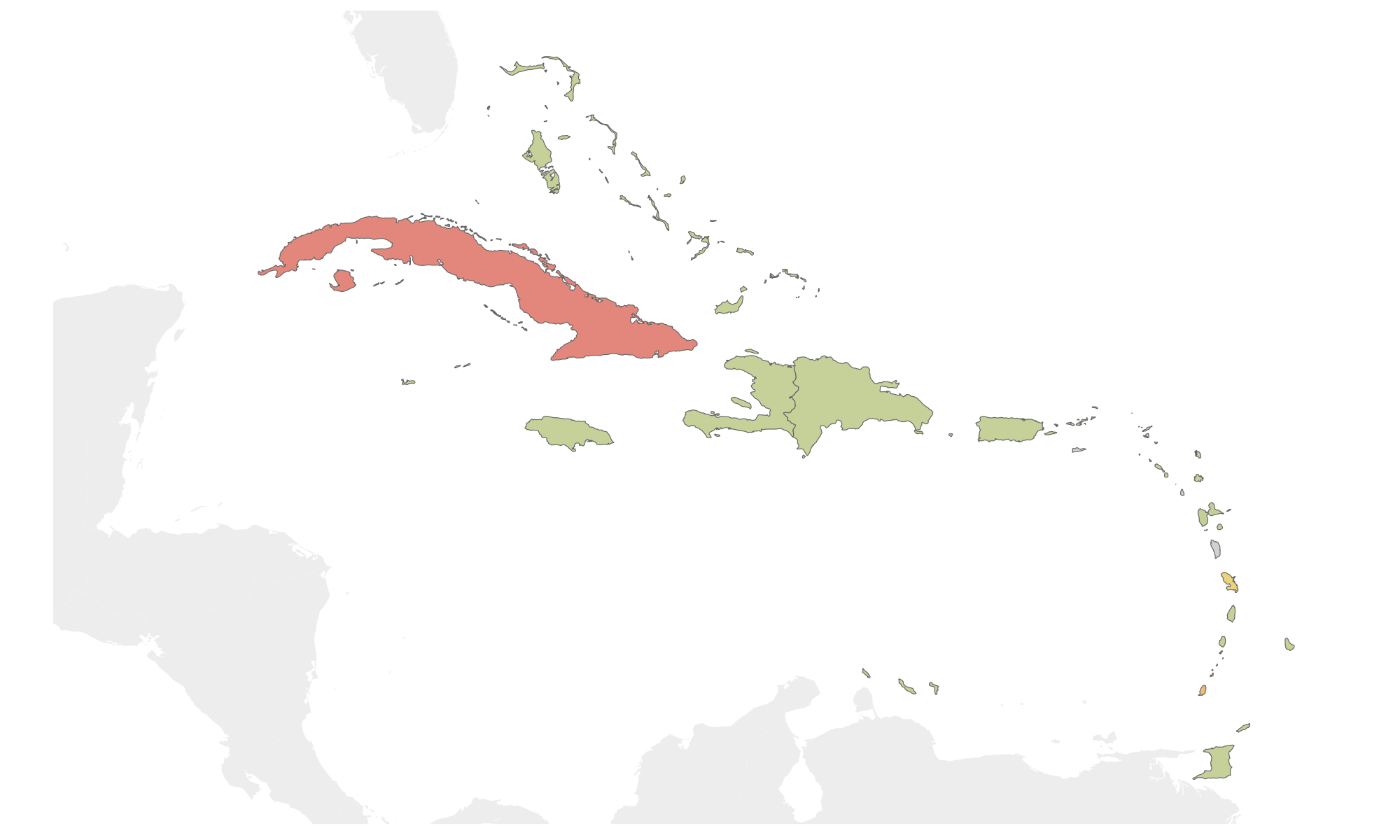 Caribbean map