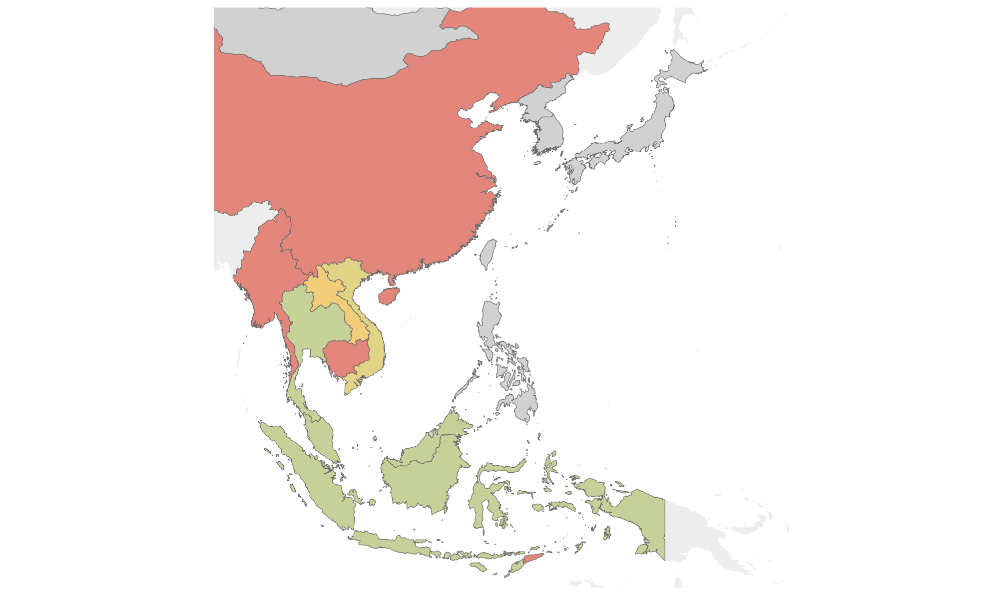 East & Southeast Asia map