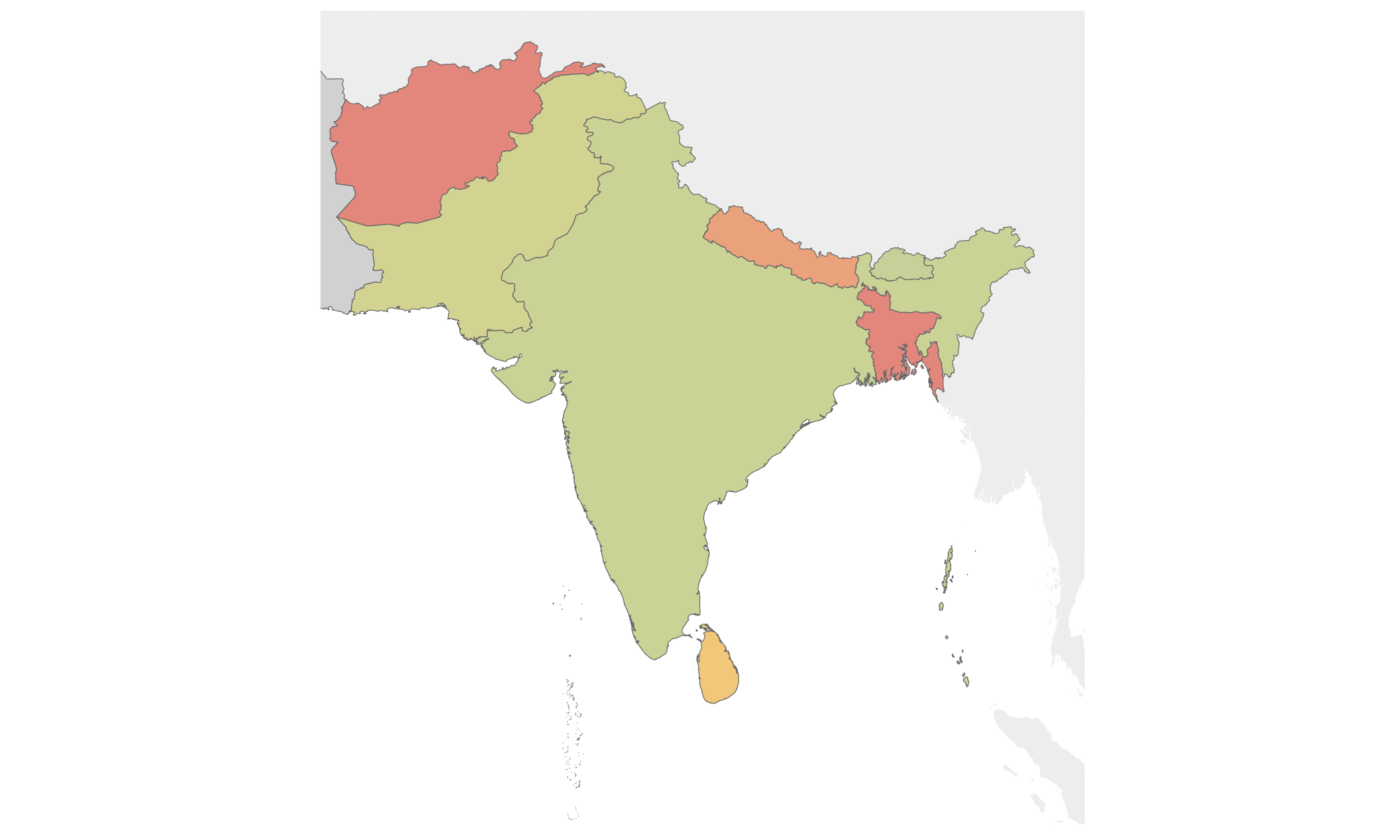 South Asia map