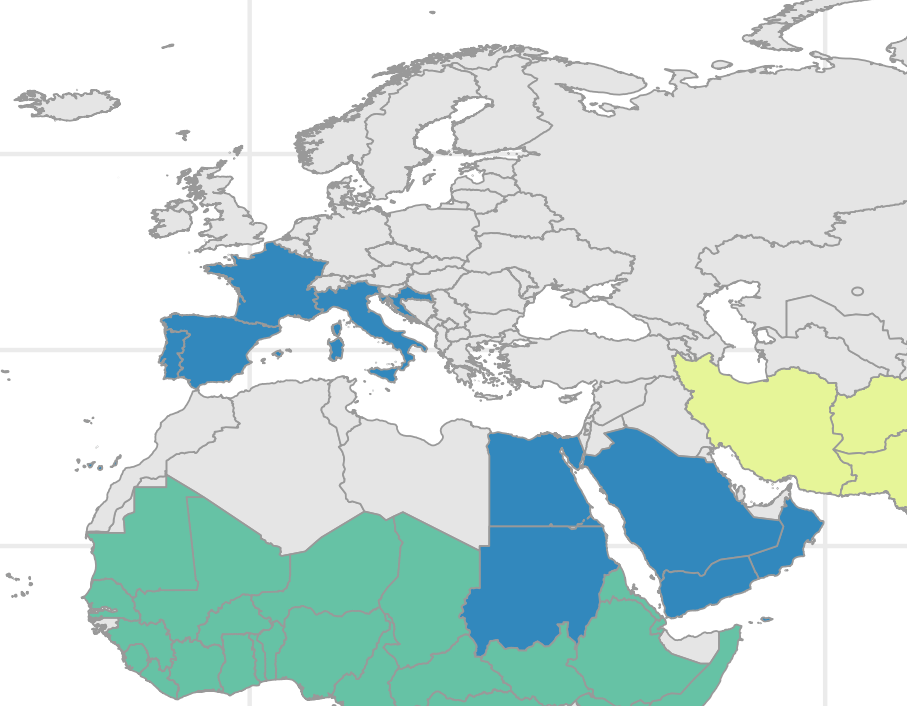 Europe, Middle East & North Africa map